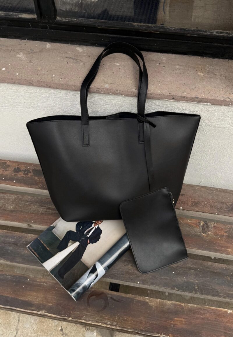 Cloudy Black Bag + Wallet