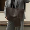 Cloudy Dark Brown Bag + Wallet