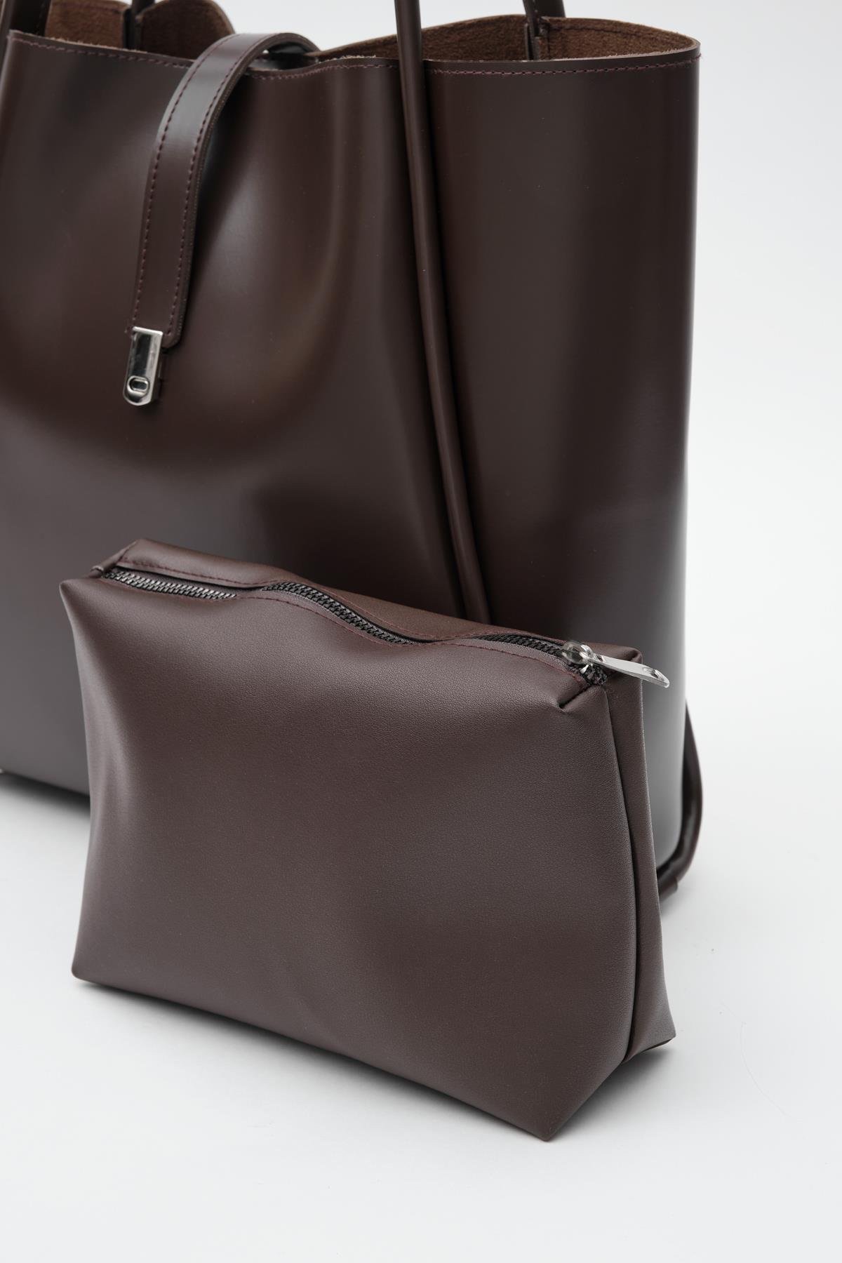 Amber Dark Brown Bag + Pochette