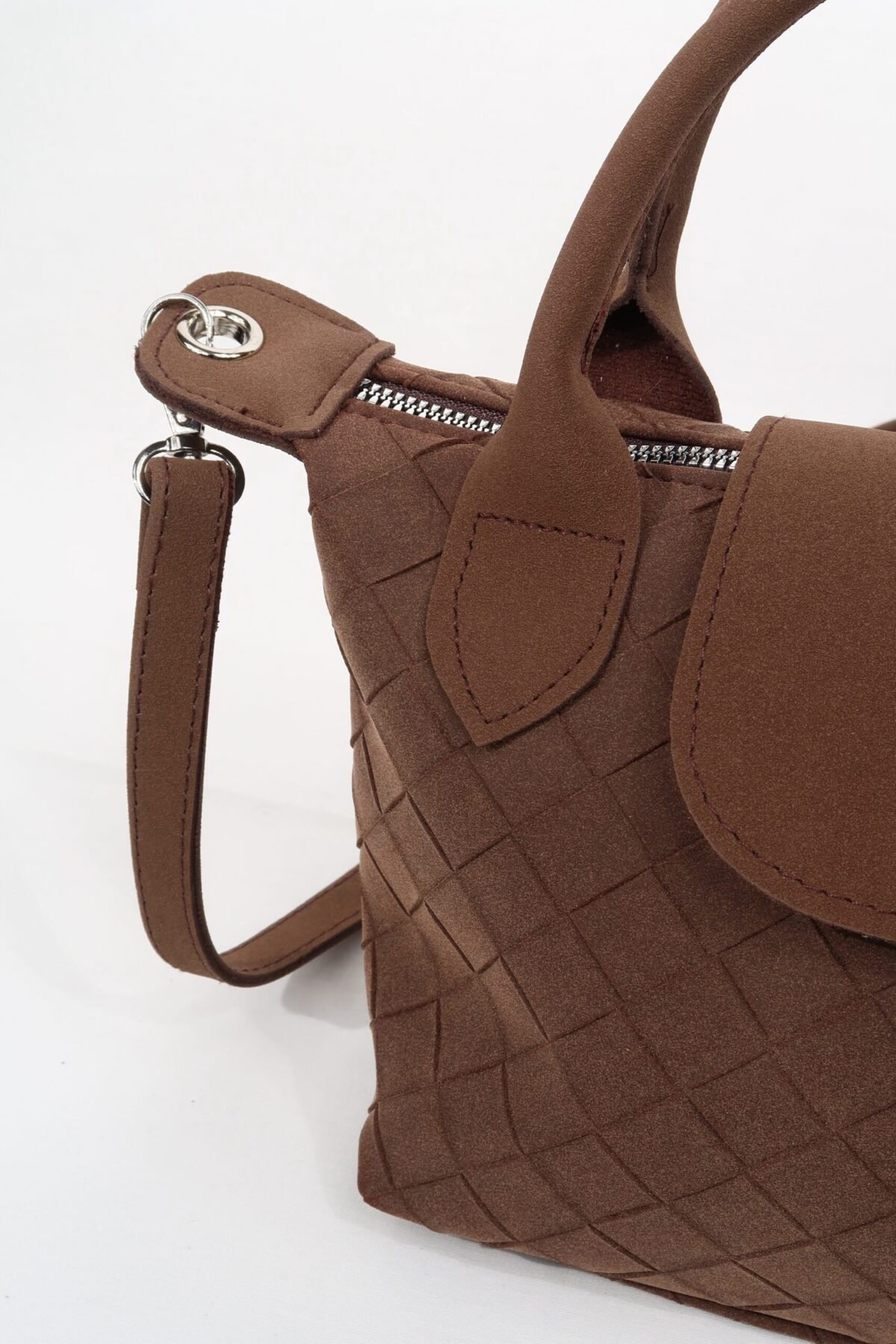 Tiger Small Suede Dark Brown Bag