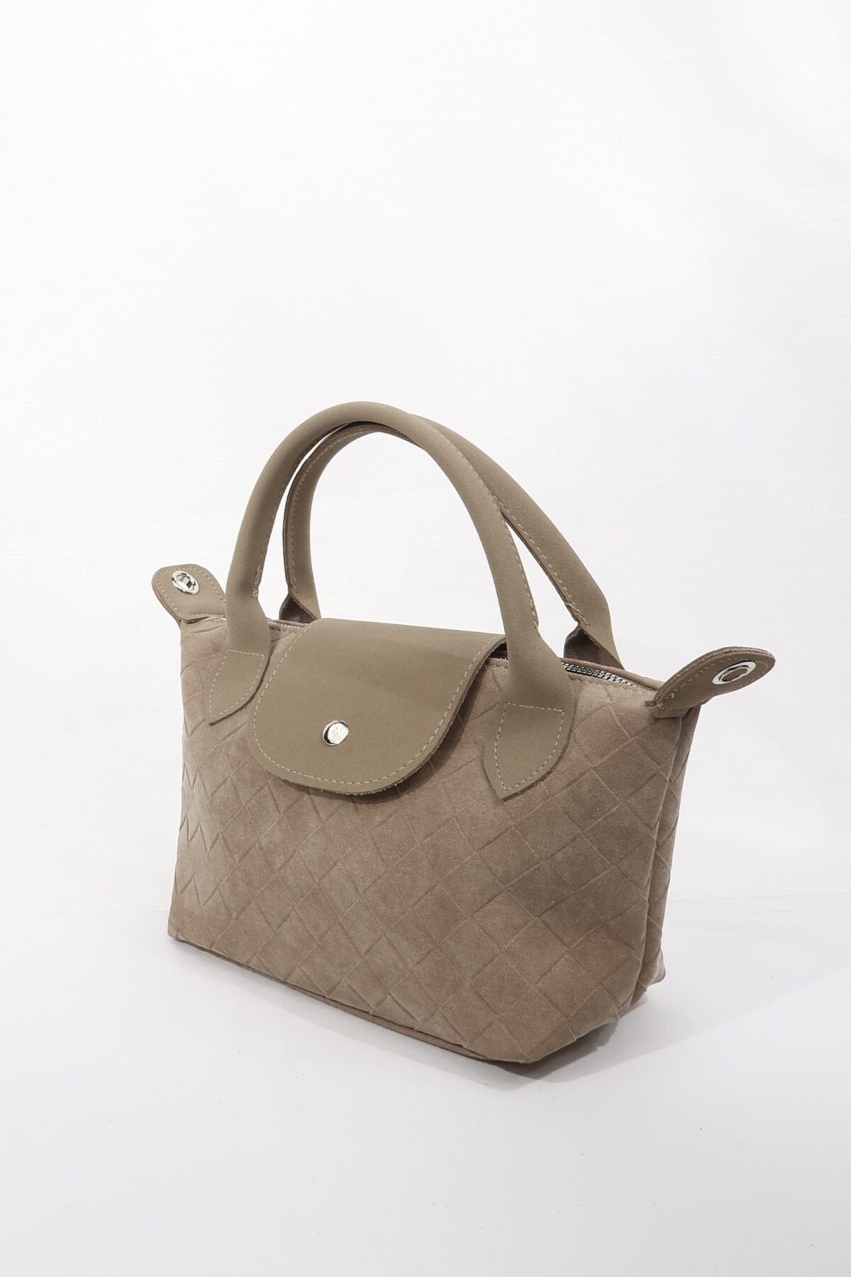 Tiger Small Suede Beige Bag