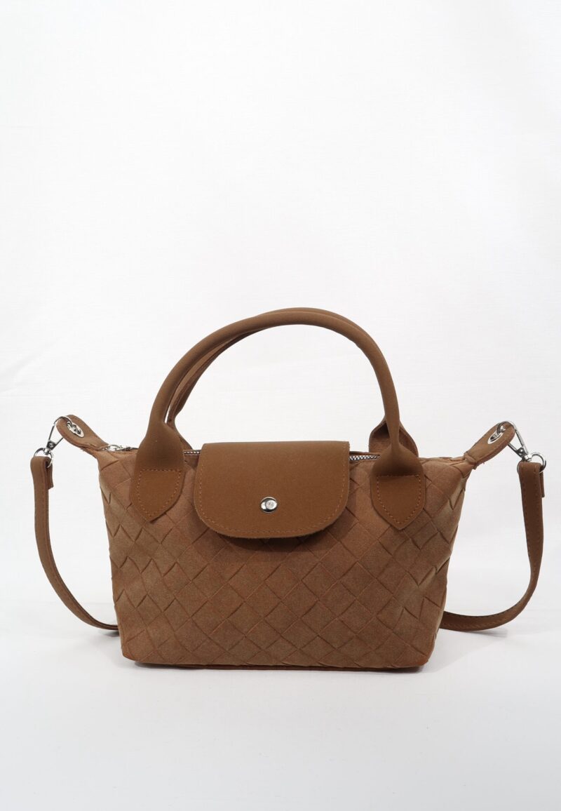 Tiger Small Suede Camel Bag