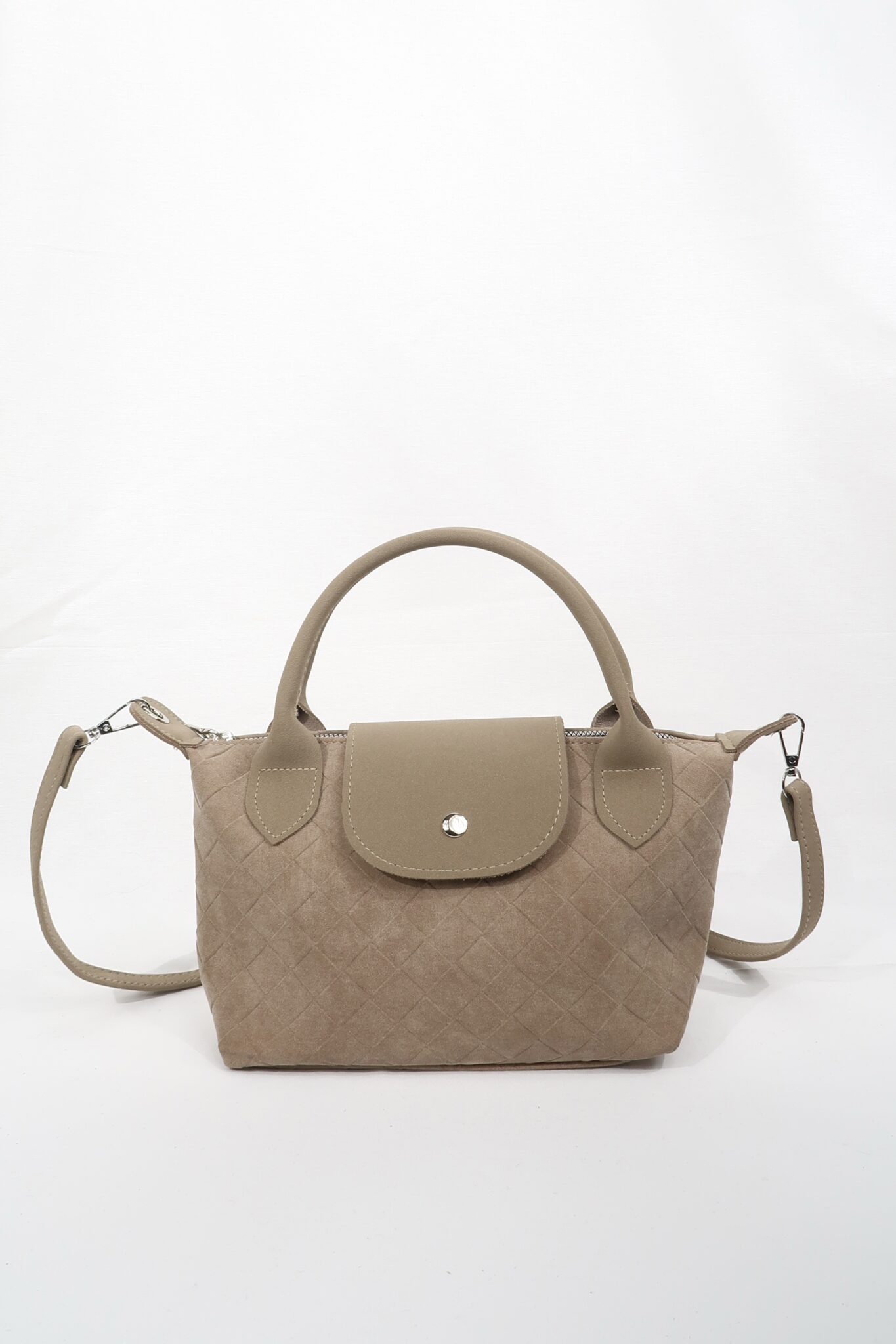 Tiger Small Suede Beige Bag