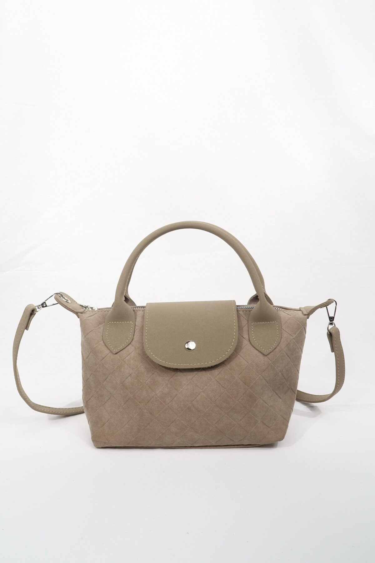 Tiger Small Suede Beige Bag
