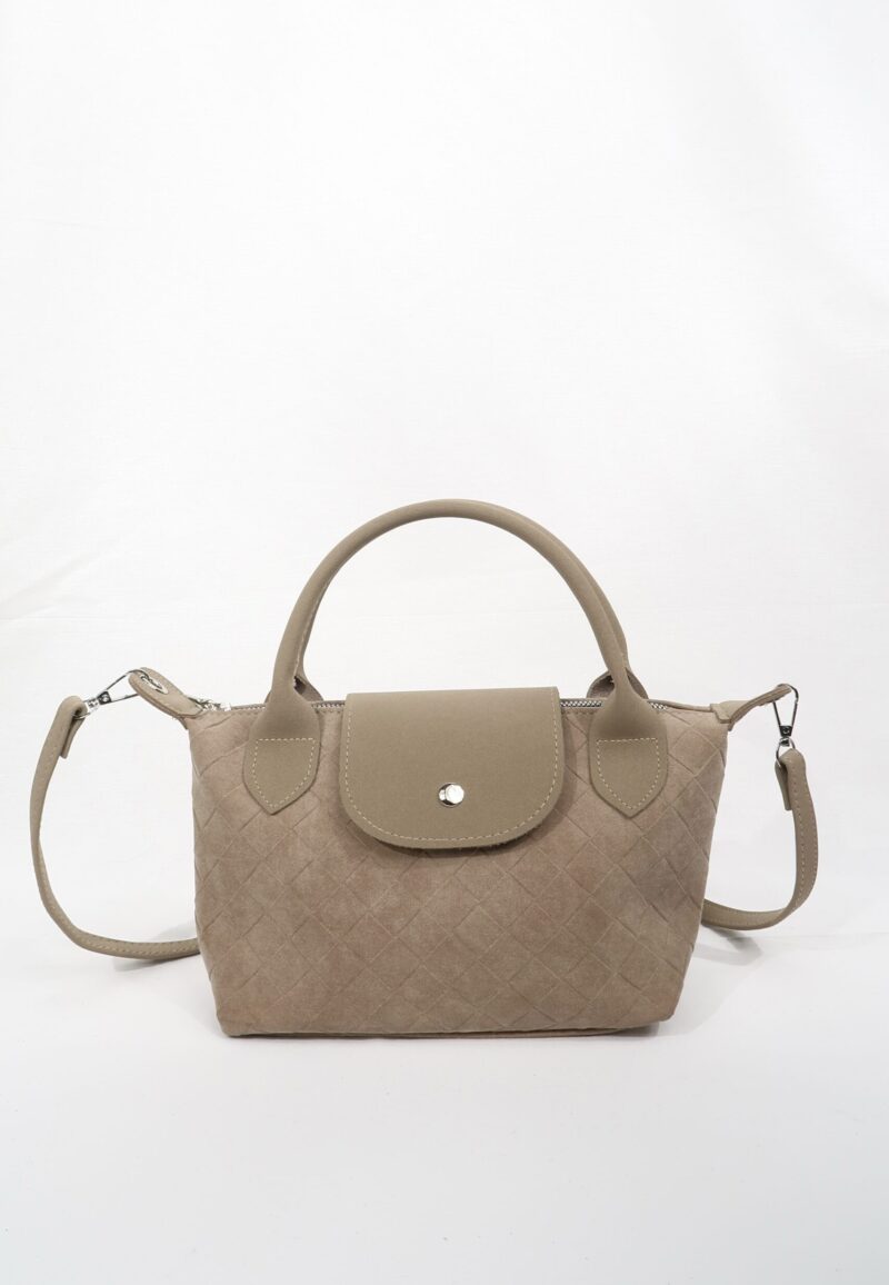 Tiger Small Suede Beige Bag