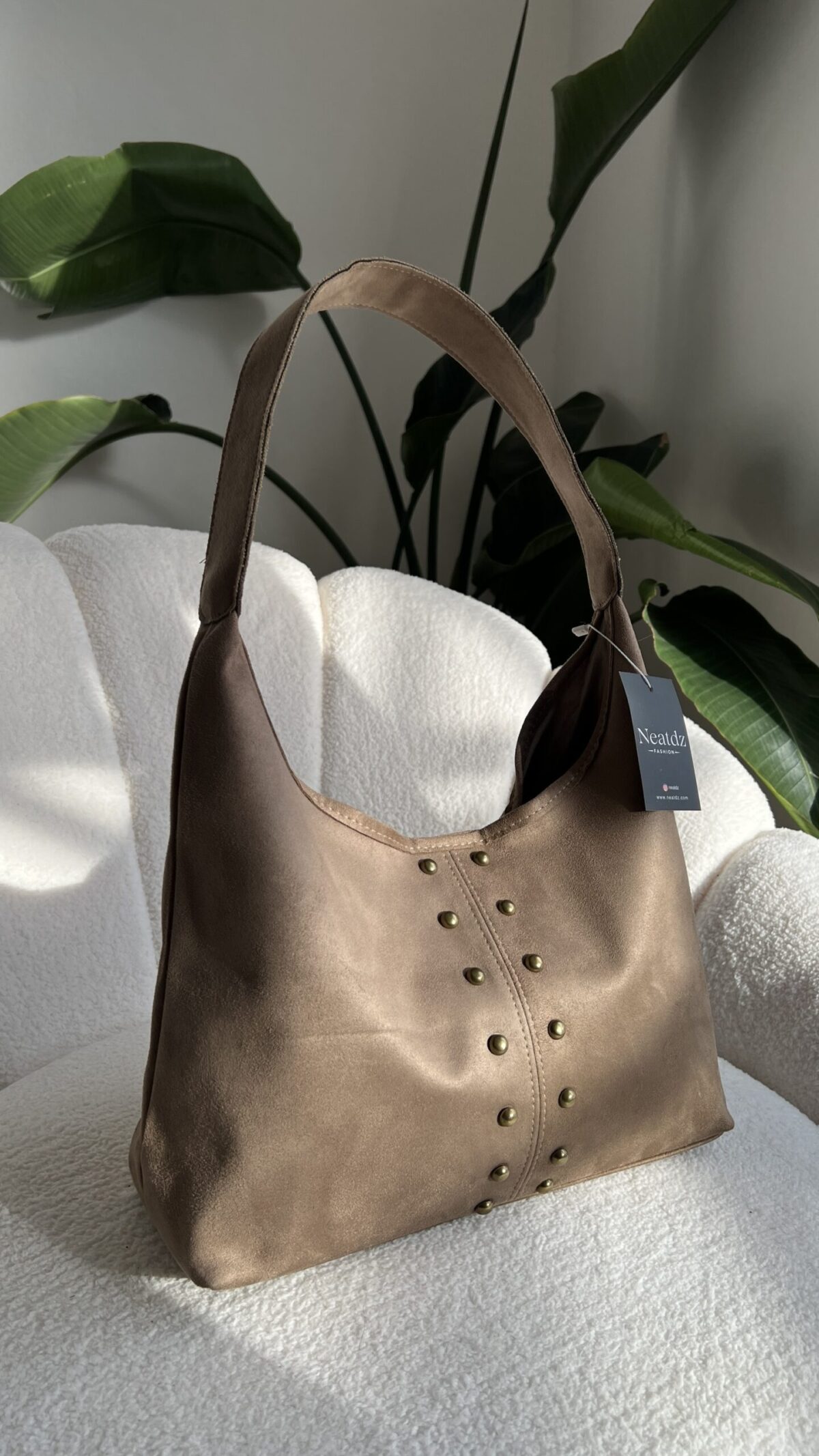 Ruby Suede Beige Bag