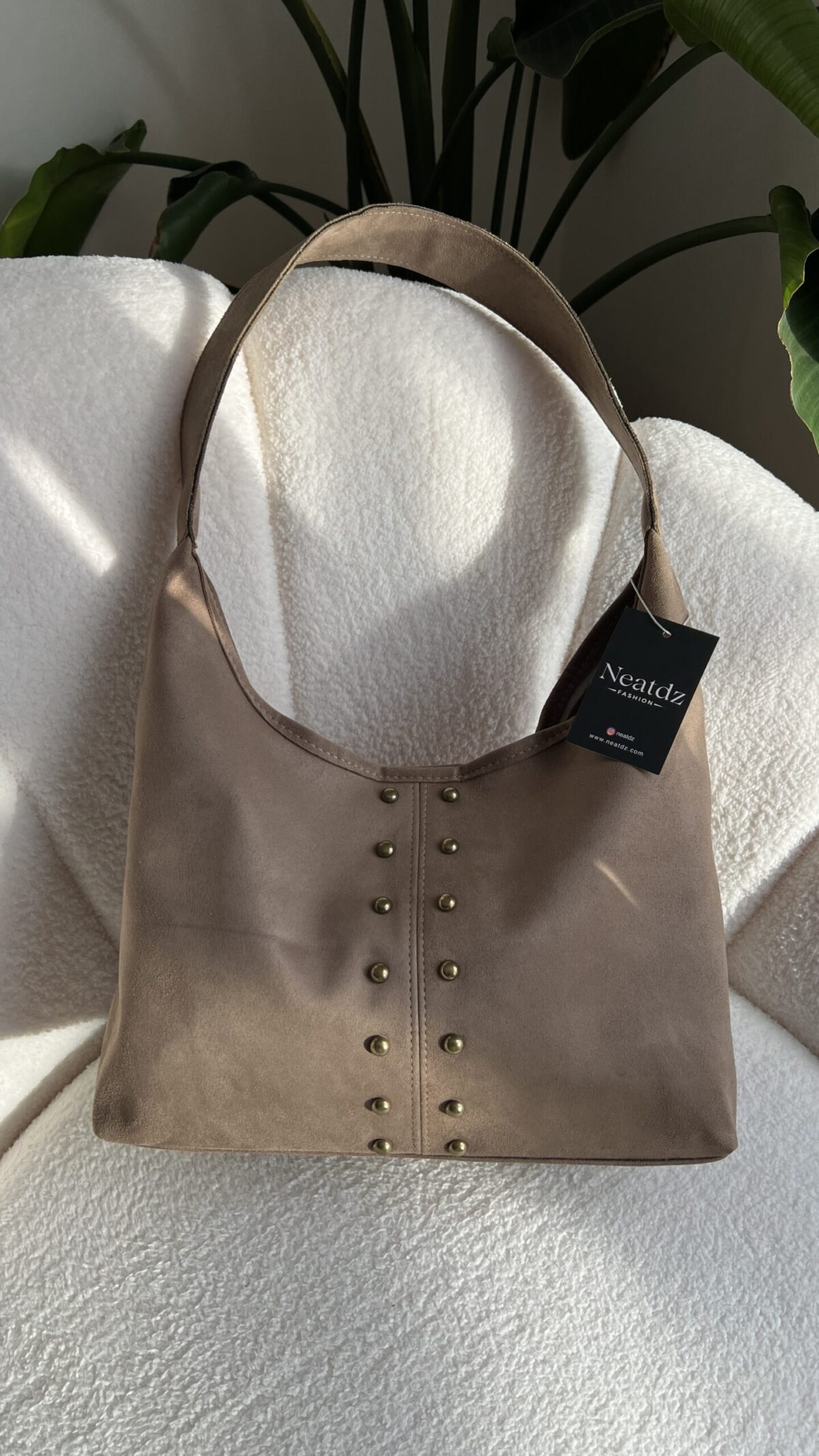 Ruby Suede Beige Bag