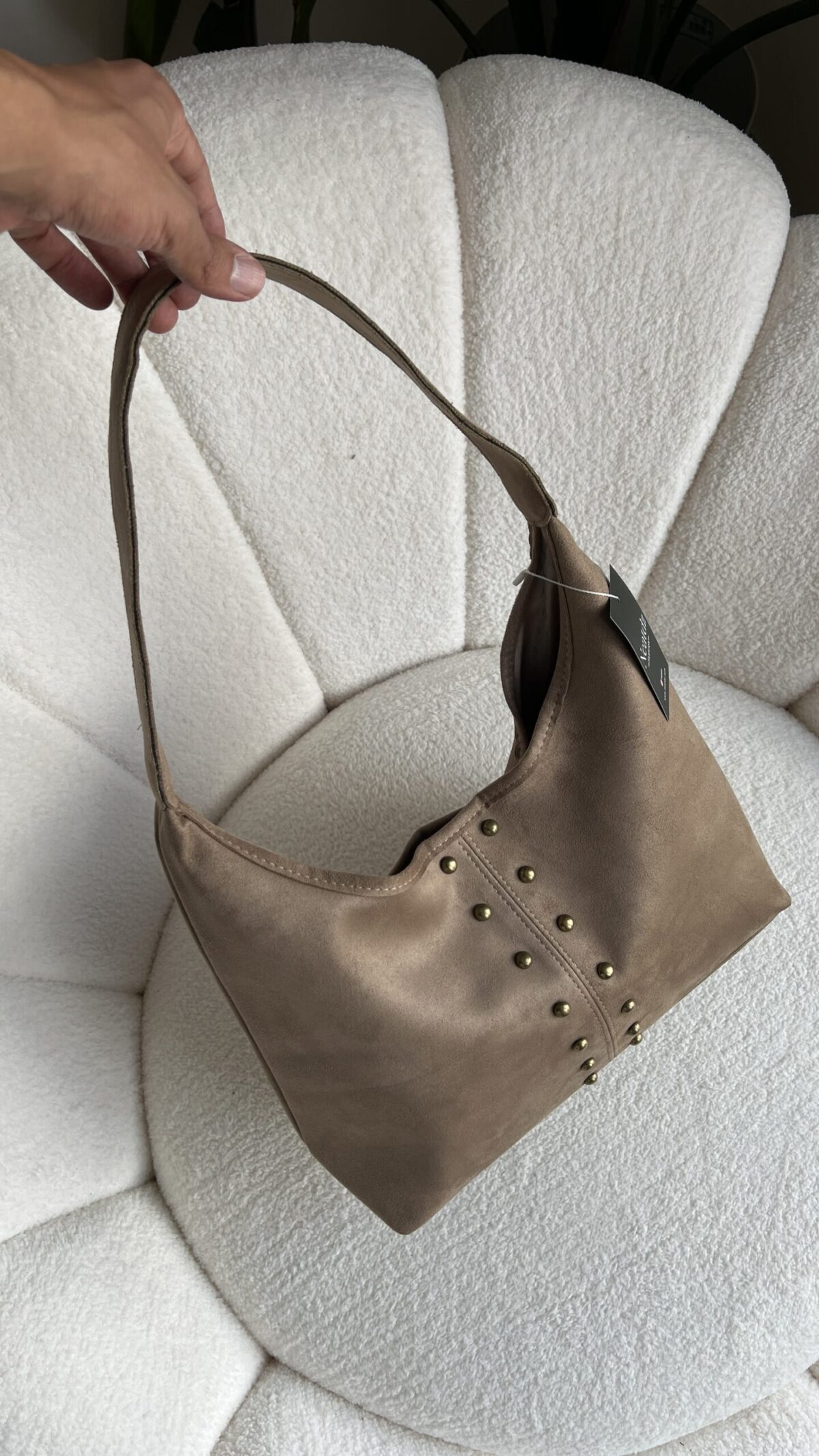 Ruby Suede Beige Bag