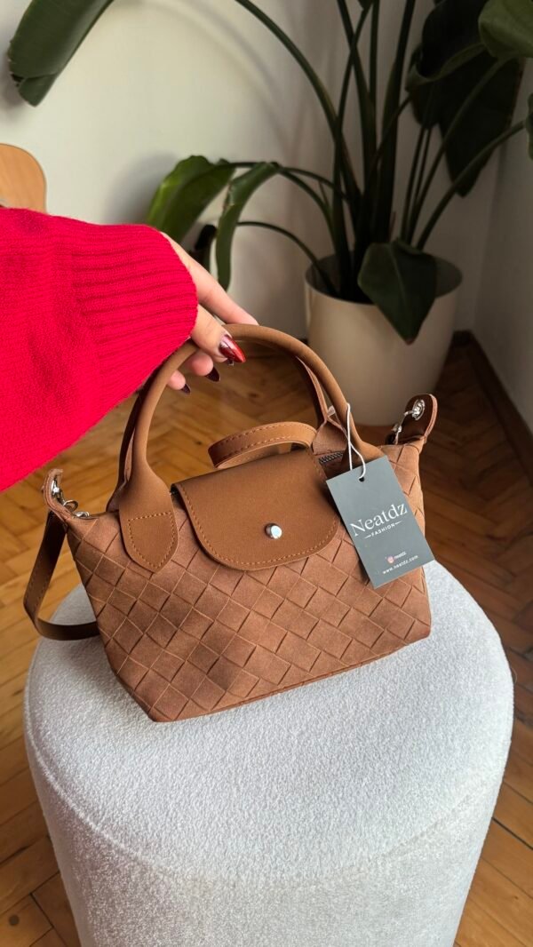 Tiger Small Suede Camel Bag