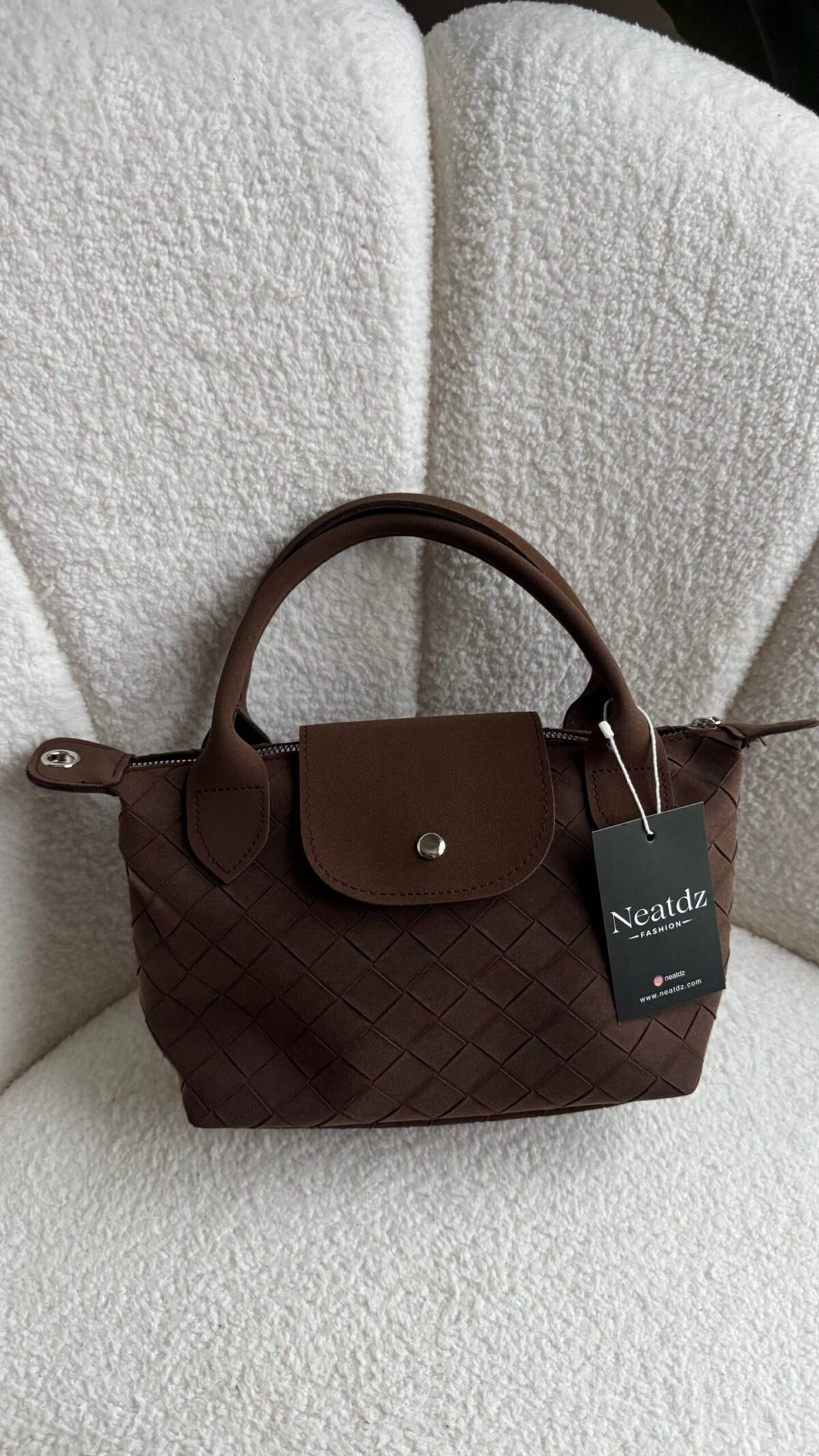 Tiger Small Suede Dark Brown Bag