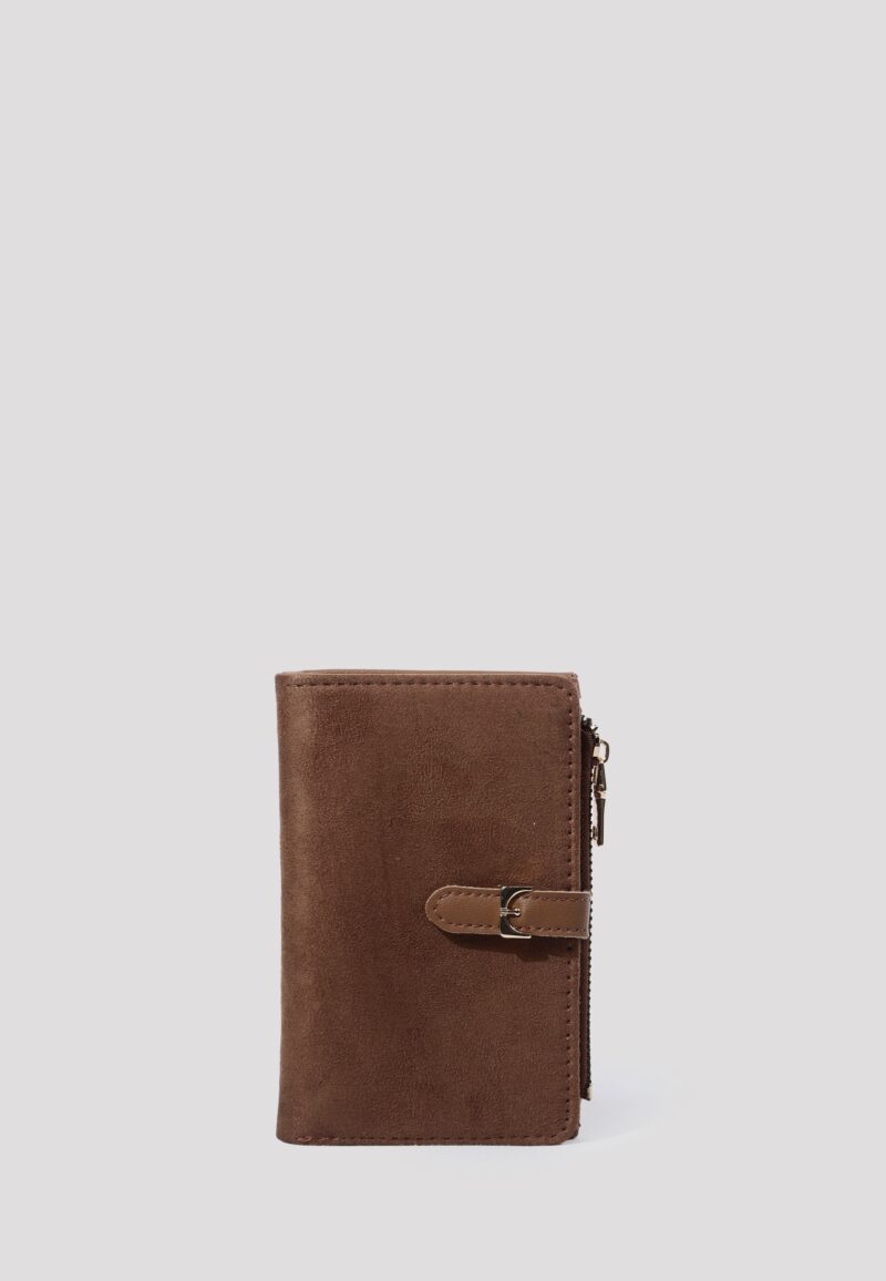 Taylor Suede Dark Camel Wallet