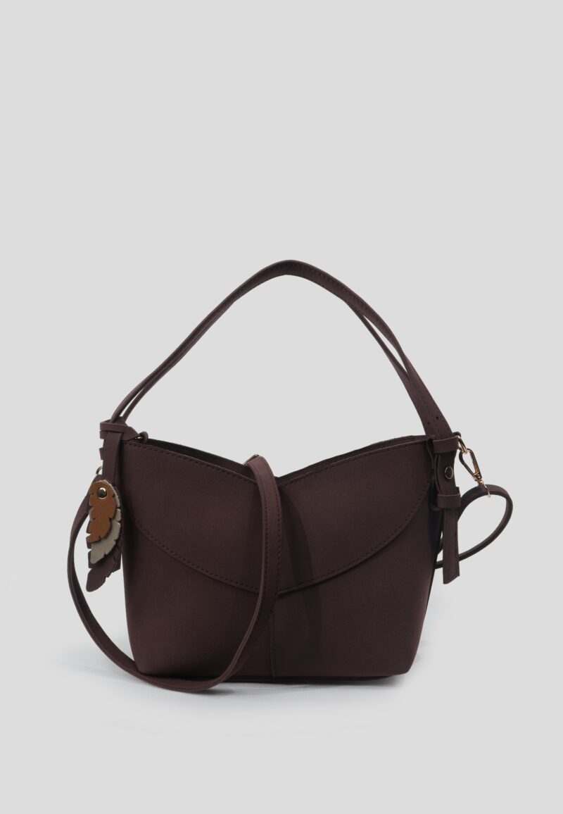 Feather Suede Dark Brown Bag