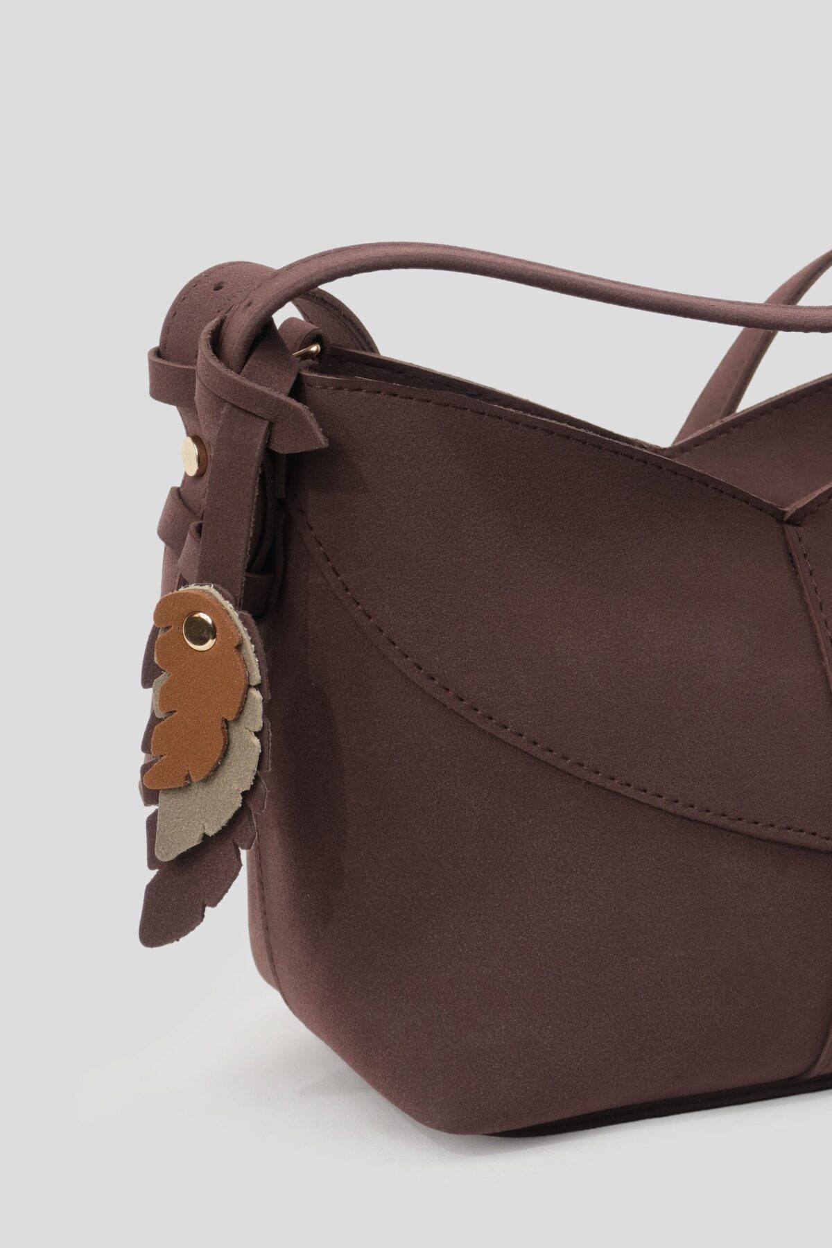 img_0732 Feather Suede Dark Brown Bag