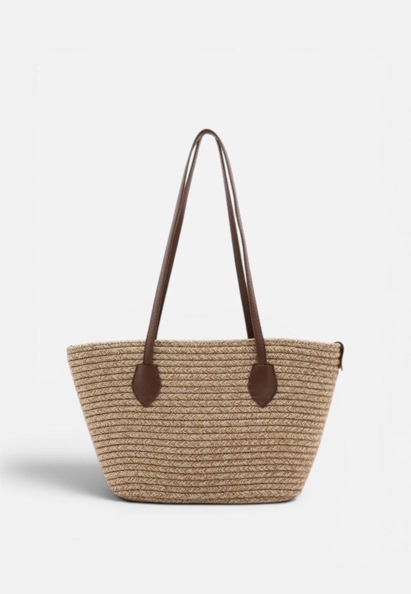 Viola Camel Wicker Bag