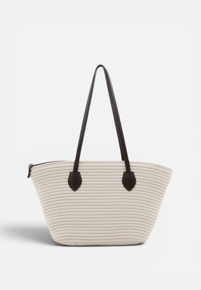 Viola White Wicker Bag