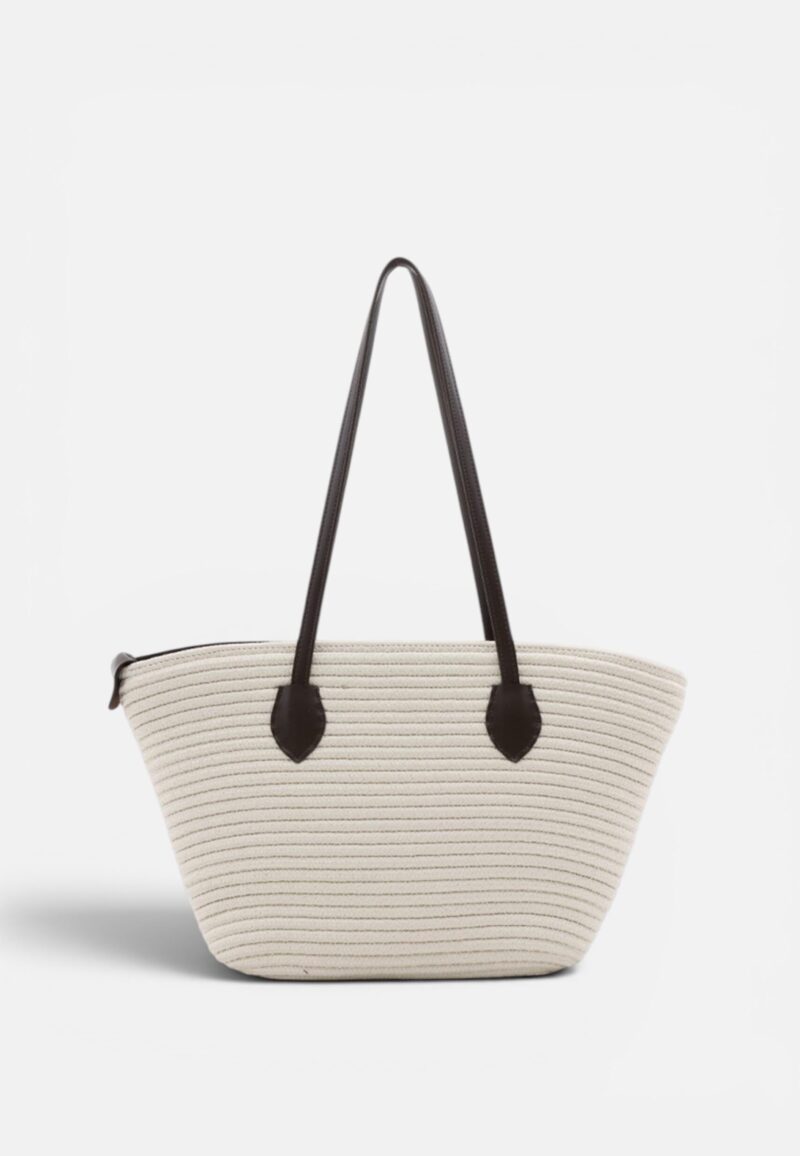 Viola White Wicker Bag