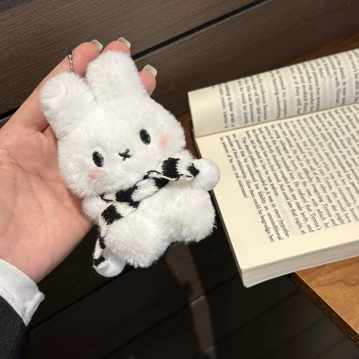 Black Scarf Bunny Charm